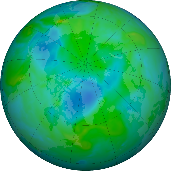 Arctic ozone map for 30 August 2016